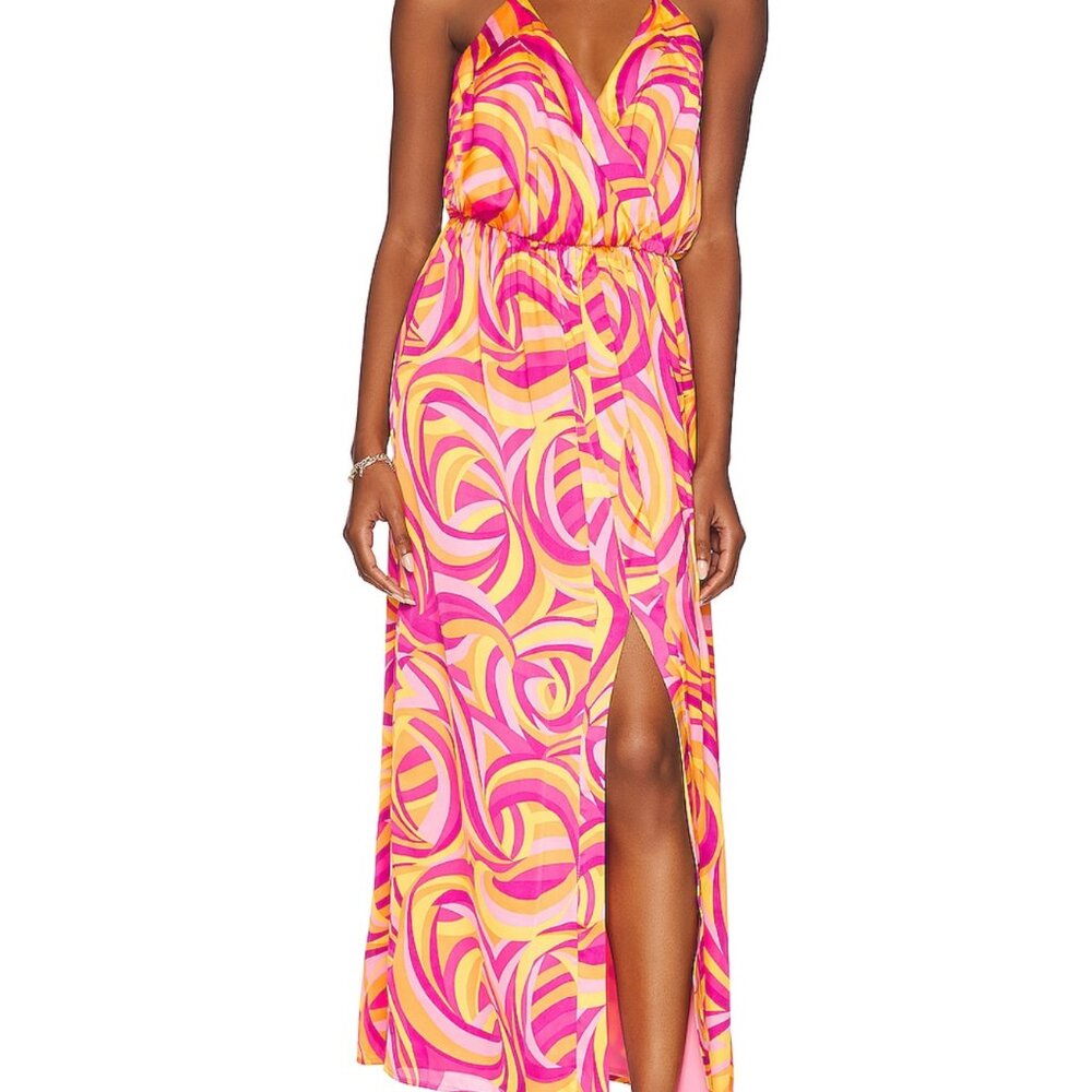 House of Harlow Pink Swirl Print Dress